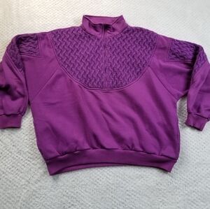 90s Lady Foot Locker purple mixed knit 1/2 zip pullover